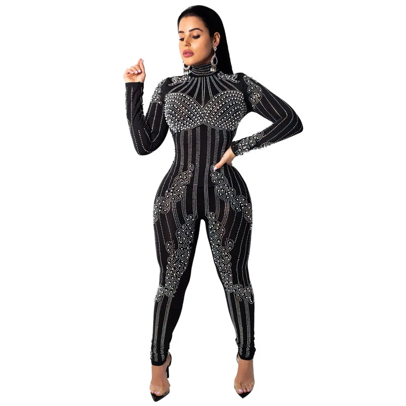Plus Size Jumpsuits And Rompers For Women Sparkly Rhinestone Bodysuit Long Pants Vintage Jumpsuit Body Suits Drilling Pearl Mesh
Plus Size Jumpsuits And Rompers For Women Sparkly Rhinestone Bodysuit Long Pants Vintage Jumpsuit Body Suits Drilling Pearl Mesh