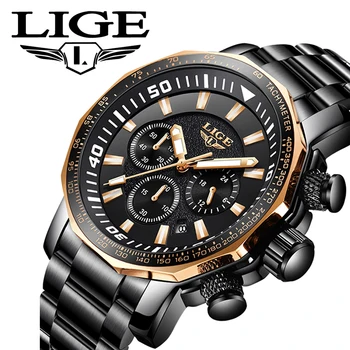 2019LIGE New men's watch Stainless steel multi-function quartz clock Watch men Business waterproof clock watvh Relogiomasculino
2019LIGE New men's watch Stainless steel multi-function quartz clock Watch men Business waterproof clock watvh Relogiomasculino