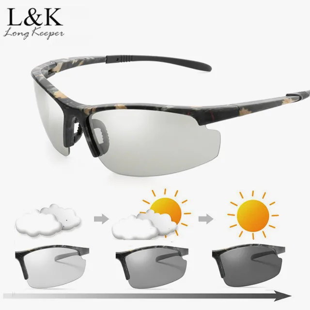 Brand Photochromic Sunglasses Sports Camo Polarized Chameleon Discoloration Sun Glasses for Women Men oculos de sol masculino