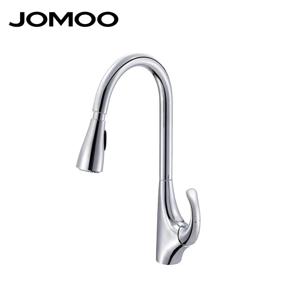 

JOMOO Pull out Kitchen Faucet Chromed High Pressure 360 Rotation Sink Faucet Brass Single Handle Water Mixer Tap Kitchen Faucets