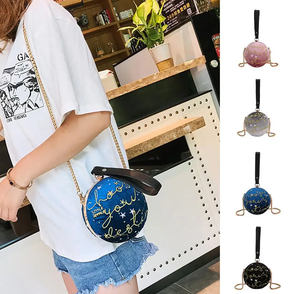 

Women Chain Evening New plush one shoulder slung ball chain portable personality fashion Korean trend women's bag dropship May29