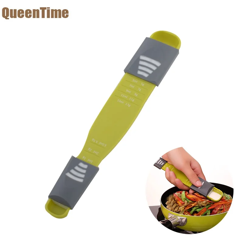 QueenTime Multi-function Measuring Spoon Green Double Head Seasoning Spoons Eight Stalls Adjustable Scale Kitchen Cooking Tools
QueenTime Multi-function Measuring Spoon Green Double Head Seasoning Spoons Eight Stalls Adjustable Scale Kitchen Cooking Tools