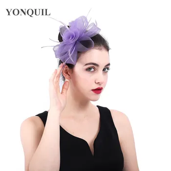 Nylon crinoline Purple hair accessories fascinators hats womens headbands New mesh wedding feathers headwear church race Party
Nylon crinoline Purple hair accessories fascinators hats womens headbands New mesh wedding feathers headwear church race Party