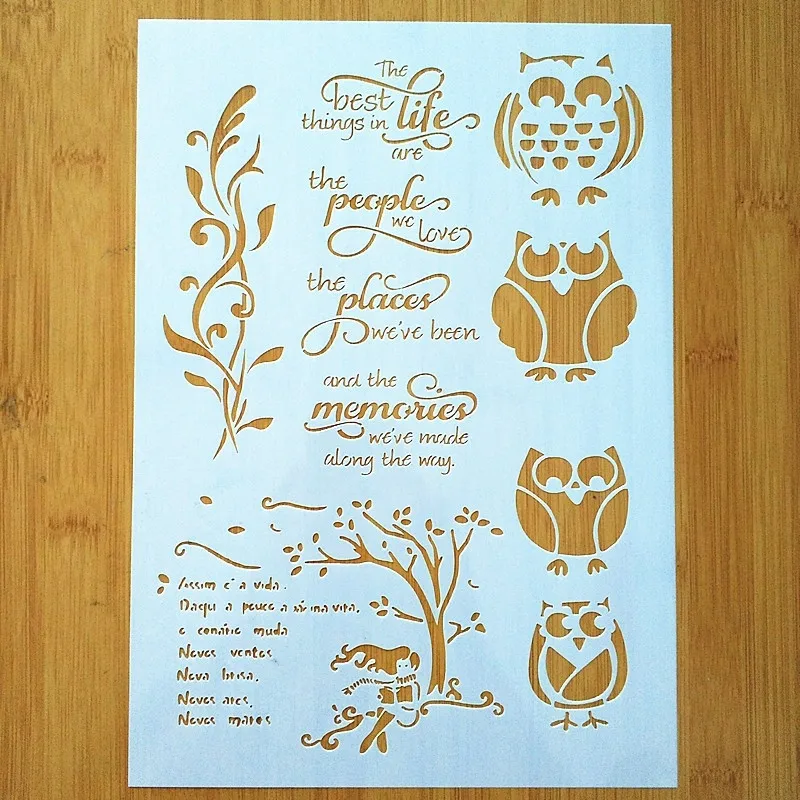 A4 Size DIY Craft Owl Design Stencil Template For Wall Painting Scrapbooking Stamping Album Decorative Embossing Cards
A4 Size DIY Craft Owl Design Stencil Template For Wall Painting Scrapbooking Stamping Album Decorative Embossing Cards