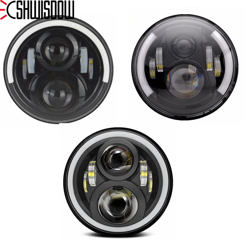 7inch Round Led Headlight High Low Beam Light Halo Angle Eyes DRL Headlamp For Jeep Wrangler Off Road 4x4 Motorcycle
7inch Round Led Headlight High Low Beam Light Halo Angle Eyes DRL Headlamp For Jeep Wrangler Off Road 4x4 Motorcycle