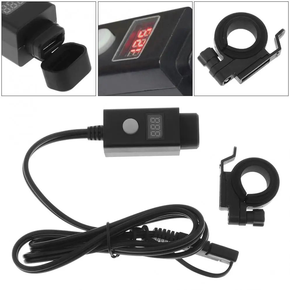 DC 5V 2.1A SAE USB ABS Waterproof Motorcycle Charger with Switch Button and Voltmeter Display
DC 5V 2.1A SAE USB ABS Waterproof Motorcycle Charger with Switch Button and Voltmeter Display