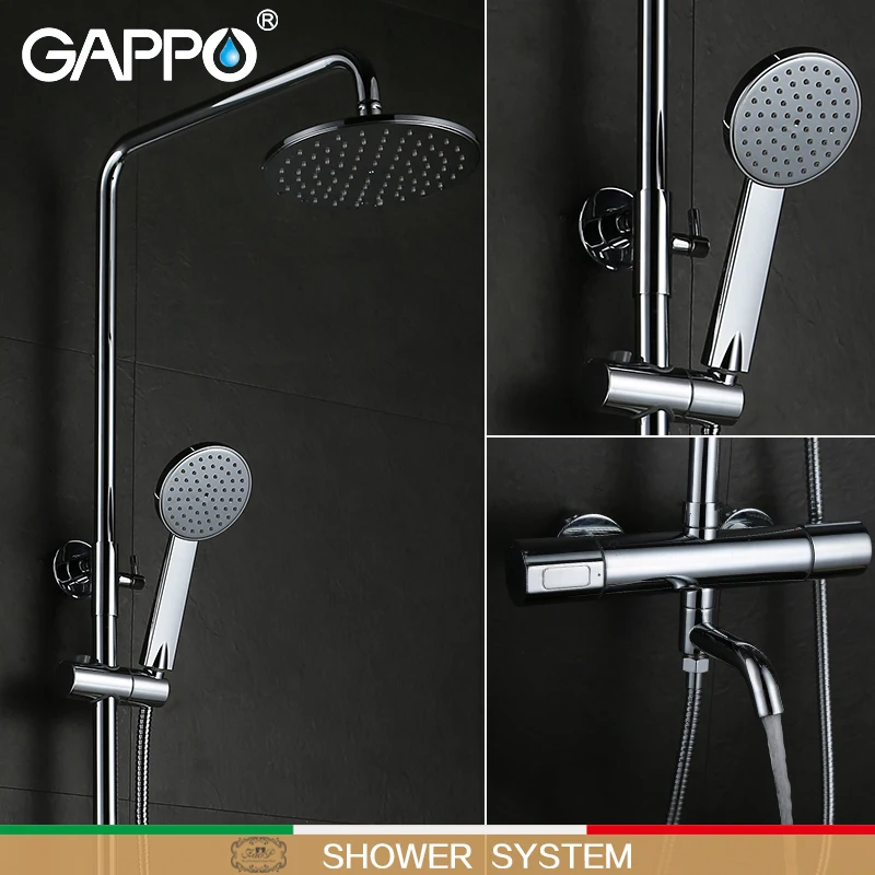 

GAPPO bathroom shower thermostat faucet mixer tap wall mount thermostatic shower mixer with shower faucets Sanitary Ware Suite