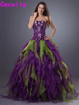 Purple Ball Gown Quinceanera Dresse Strapless Beaded Ruffles Organza Sweet 16 15 Princess Quinceanera Party Dresses Custom Made
Purple Ball Gown Quinceanera Dresse Strapless Beaded Ruffles Organza Sweet 16 15 Princess Quinceanera Party Dresses Custom Made