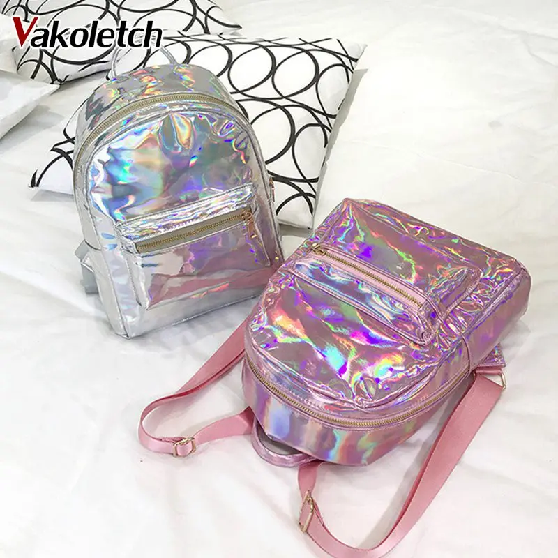 Travel Bags Silver Gold Pink Laser Backpack women girls Bag pu leather Holographic Backpack school bags for teenage girls KL240
Travel Bags Silver Gold Pink Laser Backpack women girls Bag pu leather Holographic Backpack school bags for teenage girls KL240