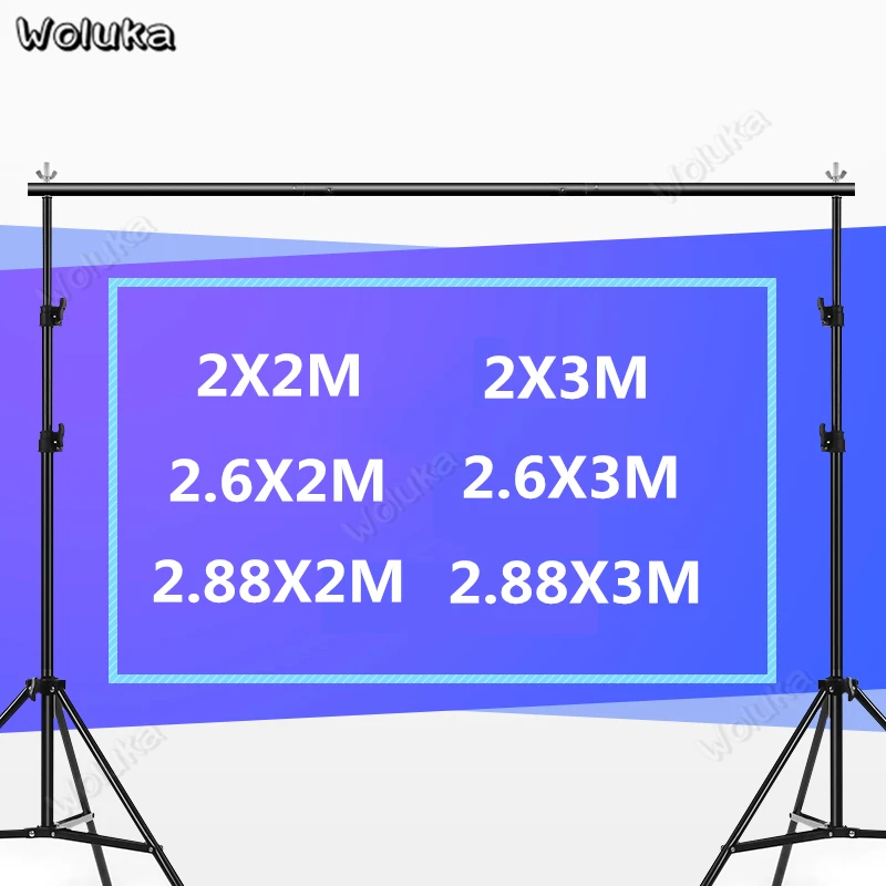 2X2M 2X3M 2.88X3M photography background support light stand studio portable photo background cloth holder bracket CD50 T10
2X2M 2X3M 2.88X3M photography background support light stand studio portable photo background cloth holder bracket CD50 T10