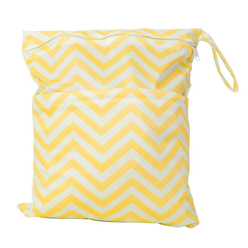 Baby Cloth Waterproof Diaper Bag Reusable Washable Diaper Bag, Double Zipper (Yellow + White, Ripple Pattern)
Baby Cloth Waterproof Diaper Bag Reusable Washable Diaper Bag, Double Zipper (Yellow + White, Ripple Pattern)