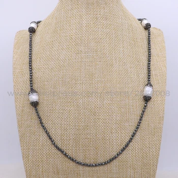4PcsLong black hematite beads chain necklace druzy necklace with 5 pearl&hematite beads handcrafted jewelry for women 1681
4PcsLong black hematite beads chain necklace druzy necklace with 5 pearl&hematite beads handcrafted jewelry for women 1681
