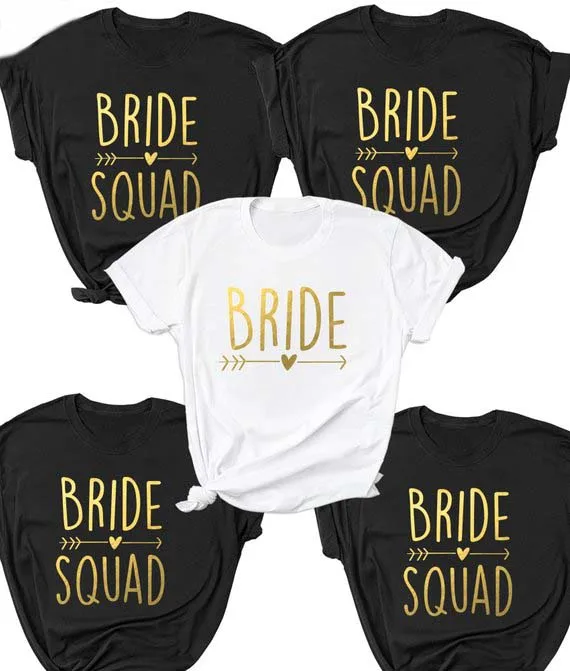 

Bachelorette Bride Party Shirt Bride Squad Arrow Heart T-Shirt Feminine Slogan grunge Tops Girl Squad Tee Squad Couple top