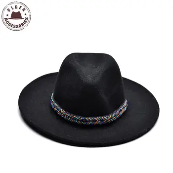 ULGEN Vintage winter wool black fedora hat with jewely mens jazz fedora hat cool wool felt panama hat with gold band for women
ULGEN Vintage winter wool black fedora hat with jewely mens jazz fedora hat cool wool felt panama hat with gold band for women