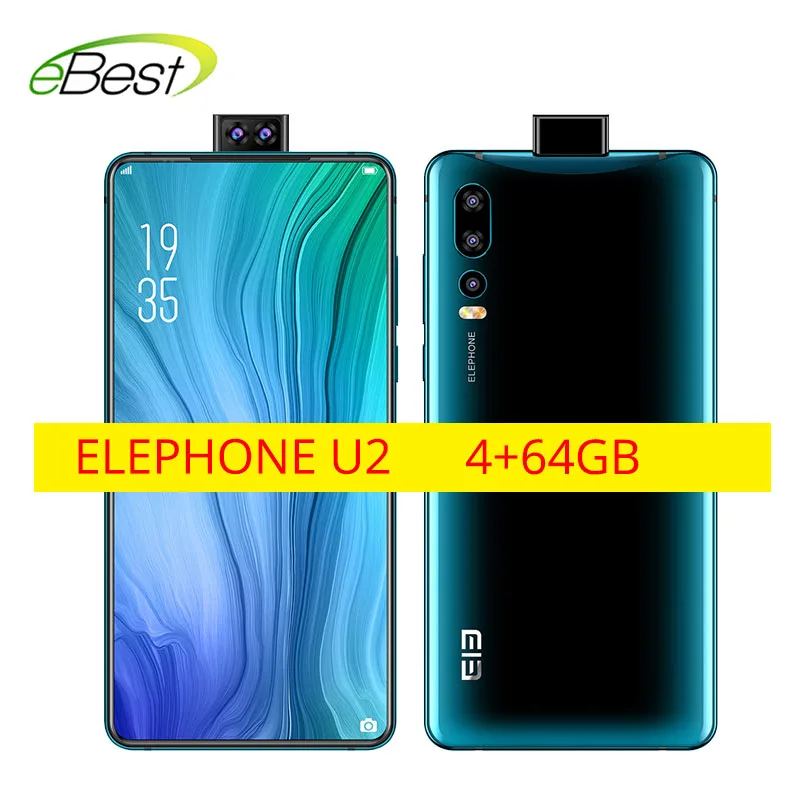 

Elephone U2 Mobile phone Android 9.0 MT6771T 6.26Inch FHD+ Screen 16MP Pop Up Camera Face ID 4G LTE Smartphone