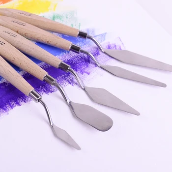 5pcs set Stainless Steel Palette Scraper Set Spatula Knives Painting Knife Blade Wooden Handle Artist Oil Painting Tools
5pcs set Stainless Steel Palette Scraper Set Spatula Knives Painting Knife Blade Wooden Handle Artist Oil Painting Tools