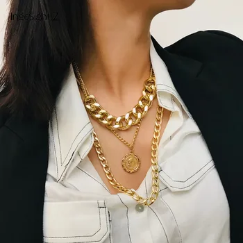 IngeSight.Z Hip Hop Hyperbole Multi Layer Thick Curb Cuban Link Chain Portrait Pendant Choker Necklace Women Fashion Jewelry 70s
IngeSight.Z Hip Hop Hyperbole Multi Layer Thick Curb Cuban Link Chain Portrait Pendant Choker Necklace Women Fashion Jewelry 70s