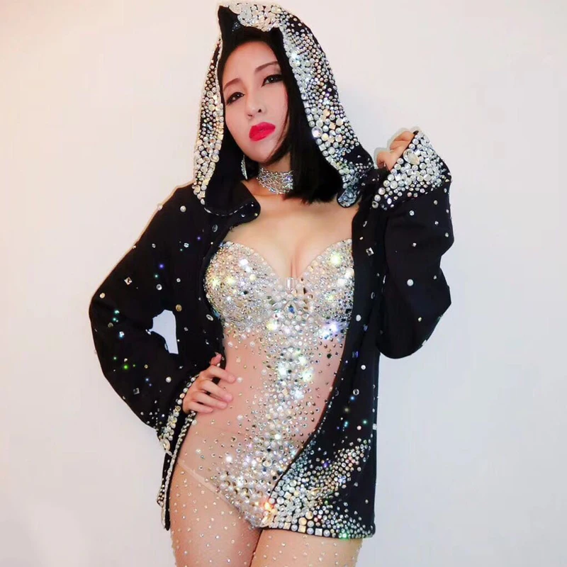 Jazz Dance Costumes Nude Crystal Bright Diamond Jumpsuit Jacket Bar Dj Sexy Nightclub DS Singer Stage Show Rave Clothes DN1984
Jazz Dance Costumes Nude Crystal Bright Diamond Jumpsuit Jacket Bar Dj Sexy Nightclub DS Singer Stage Show Rave Clothes DN1984