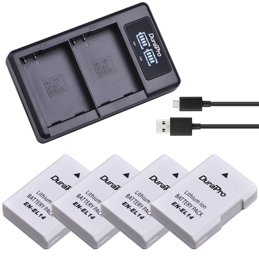 4PCS EN-EL14 ENEL14 EN EL14 EL14A Battery + LED Dual USB Charger for Nikon D3100 D3200 D3300 D5100 D5200 D5300 P7000 P7700 P7800
4PCS EN-EL14 ENEL14 EN EL14 EL14A Battery + LED Dual USB Charger for Nikon D3100 D3200 D3300 D5100 D5200 D5300 P7000 P7700 P7800