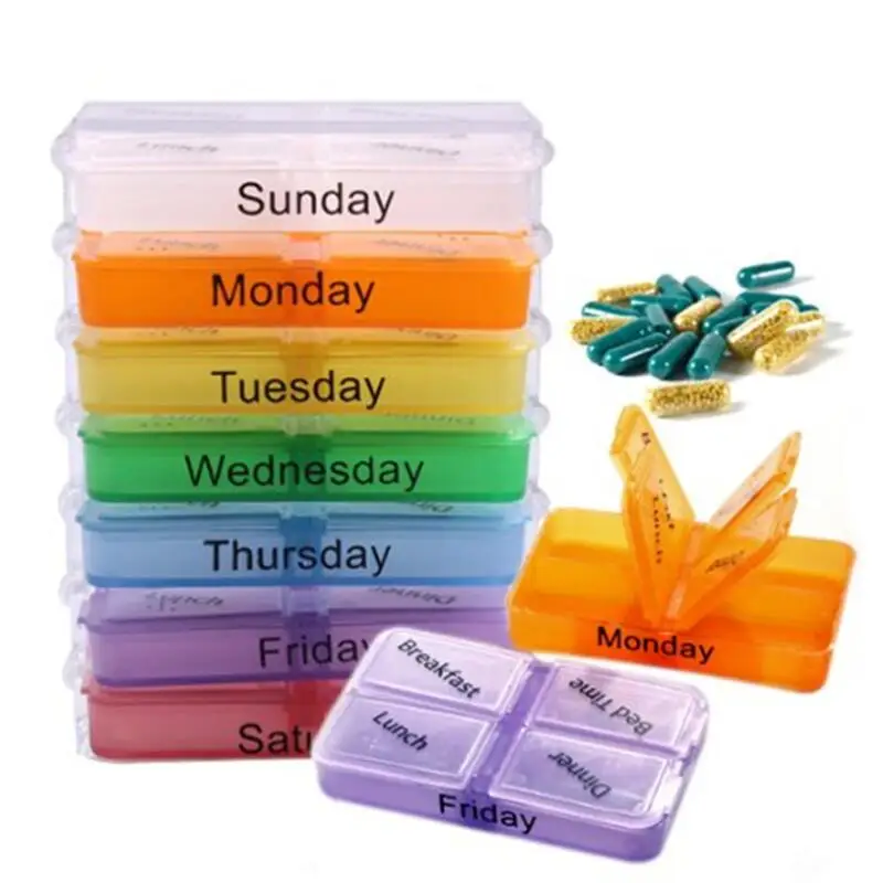 Pill Case Medicine Weekly Storage Pill 7 Day Tablet Sorter Box Container Case Organizer
Pill Case Medicine Weekly Storage Pill 7 Day Tablet Sorter Box Container Case Organizer