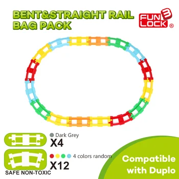 Funlock Duplo Blocks 16pcs Train Railway Building Set with Curved Round Straight Track Assemble Bricks Parts Educational Toys
Funlock Duplo Blocks 16pcs Train Railway Building Set with Curved Round Straight Track Assemble Bricks Parts Educational Toys