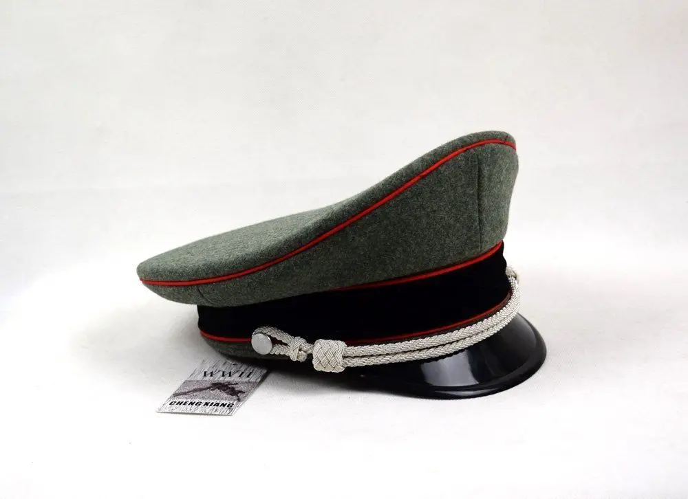 WW2 WWII немецкая Элитная шляпа шерстяной козырек дробилка красная труба размер 57 58