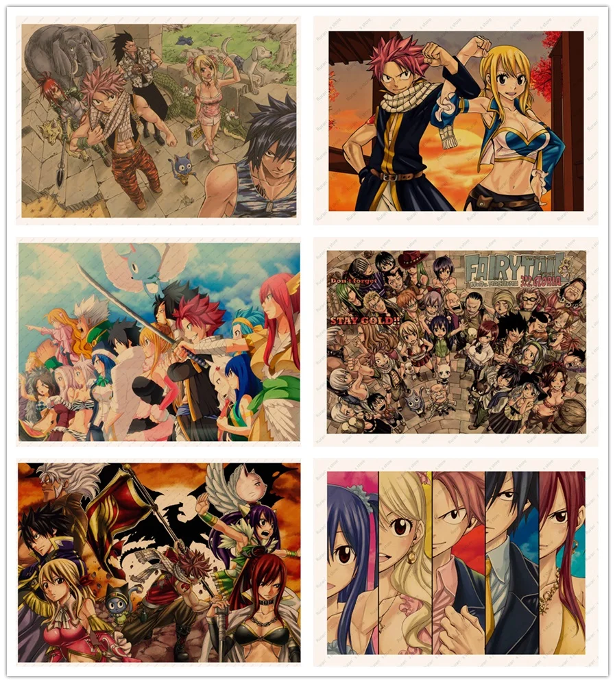 Fairy Tail Etherious Natsu Dragneel Lucy Heartfilia Erza Scarlet Kraft Poster Japanese Anime Poster Wall sticker
Fairy Tail Etherious Natsu Dragneel Lucy Heartfilia Erza Scarlet Kraft Poster Japanese Anime Poster Wall sticker
