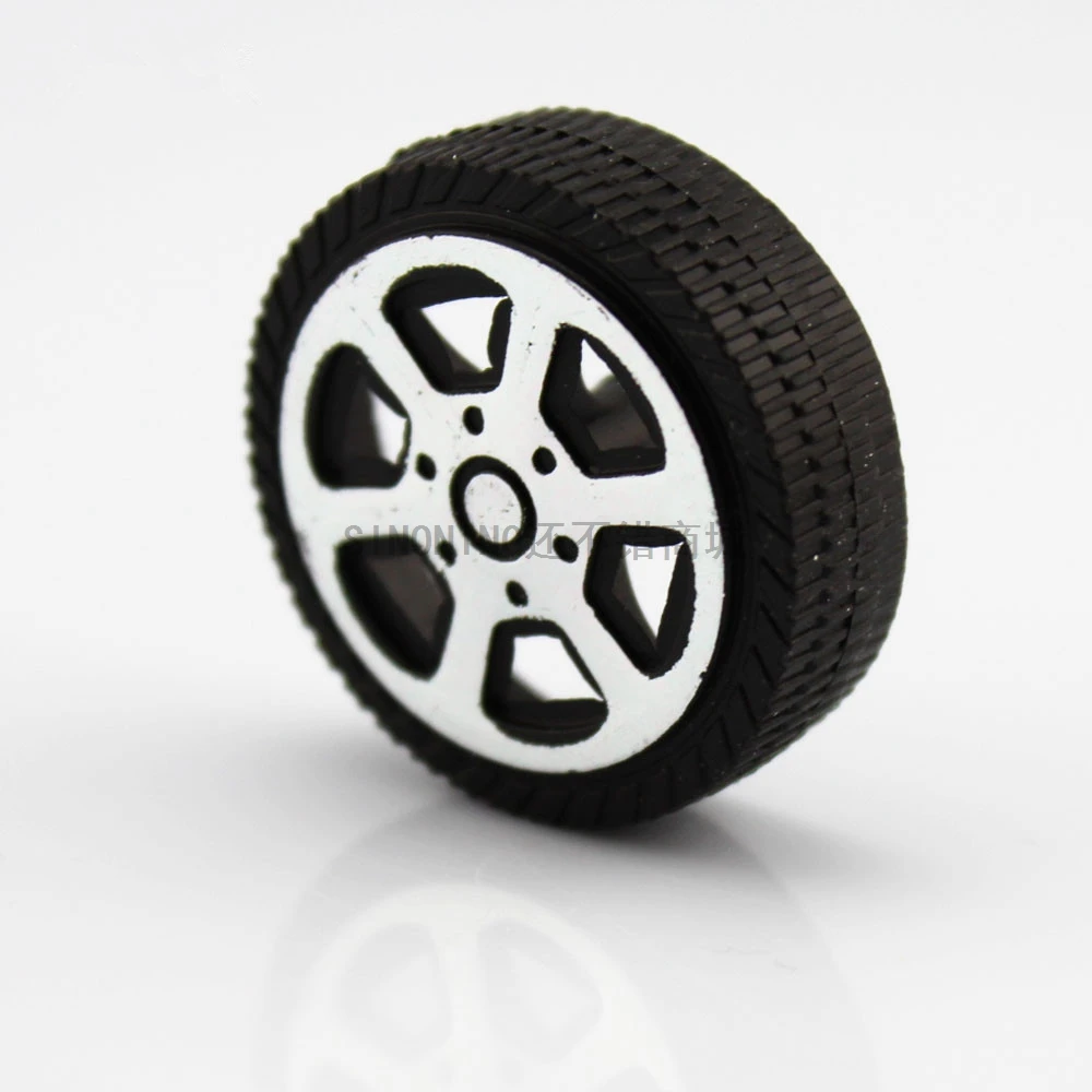 

100pcs Plastic toy car wheels accessories DIY 30*9*1.9mm wheel 30mm for 2mm axle