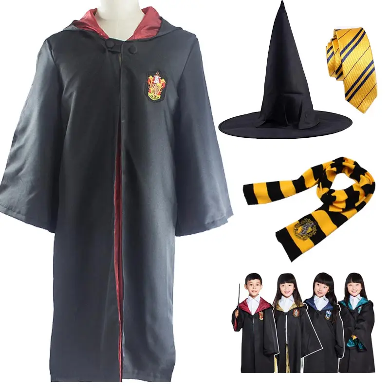 Kid Adult Costume Gryffindor Ravenclaw Hufflepuff Slytherin Clothes Robe Cloak Clothing with Tie Scarf for Harri Potter Cosplay
Kid Adult Costume Gryffindor Ravenclaw Hufflepuff Slytherin Clothes Robe Cloak Clothing with Tie Scarf for Harri Potter Cosplay