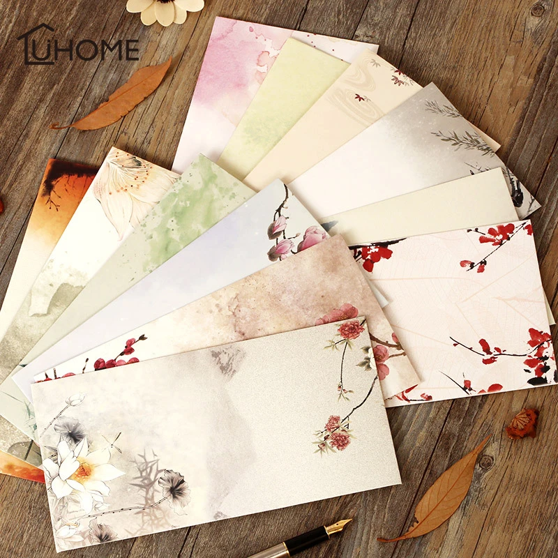 10pcs Vintage Chinese Style Peony Lotus Flowers DIY Kraft Paper Classical Envelope Wedding Party Invitation Envelopes
10pcs Vintage Chinese Style Peony Lotus Flowers DIY Kraft Paper Classical Envelope Wedding Party Invitation Envelopes