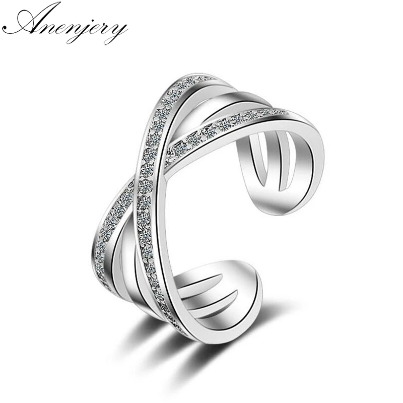 Anenjery 925 Sterling Silver Rings For Women Trendy Multi-layer Cross Mosaic CZ Zircon Resizable Rings bague femme S-R216
Anenjery 925 Sterling Silver Rings For Women Trendy Multi-layer Cross Mosaic CZ Zircon Resizable Rings bague femme S-R216