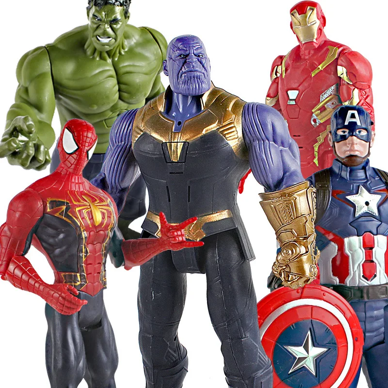 LED music Thanos Black Panther kids marvel Captain America Thor Iron Man Spiderman Hulk Avengers action Figure toys Model Doll
LED music Thanos Black Panther kids marvel Captain America Thor Iron Man Spiderman Hulk Avengers action Figure toys Model Doll