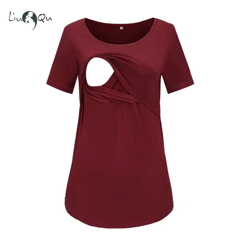 Liu & Qu Women's Maternity Clothing Short Sleeve Nursing Breastfeeding Tops T-shirt Soft Pregnant ClothesTee Ropa Mujer
Liu & Qu Women's Maternity Clothing Short Sleeve Nursing Breastfeeding Tops T-shirt Soft Pregnant ClothesTee Ropa Mujer