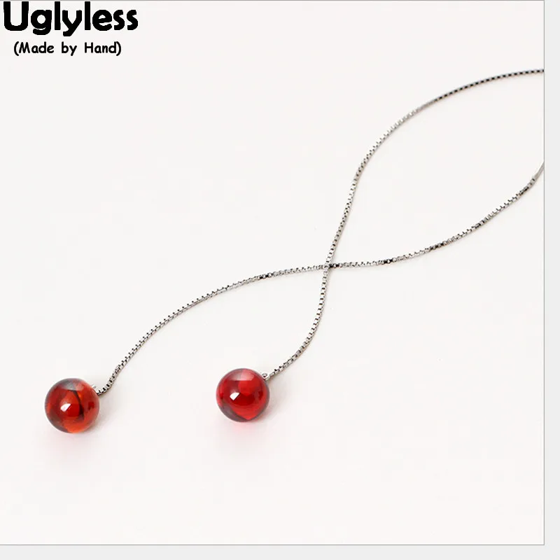 Uglyless 100% Real 925 Sterling Silver Long Chains Earrings for Women Garnet Ball Earrings Summer Dress HOT Red Brincos Bijoux
Uglyless 100% Real 925 Sterling Silver Long Chains Earrings for Women Garnet Ball Earrings Summer Dress HOT Red Brincos Bijoux