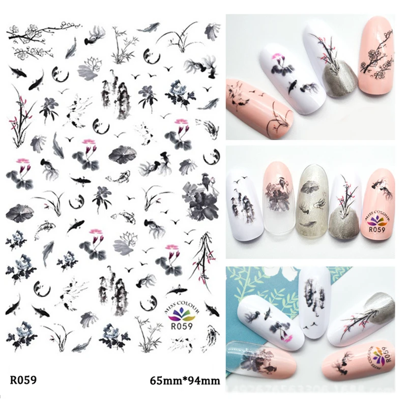 Chinese ink painting Style flower Decal nail art stickers accessoires all for manicure design Pattern Transfer Sticker
Chinese ink painting Style flower Decal nail art stickers accessoires all for manicure design Pattern Transfer Sticker