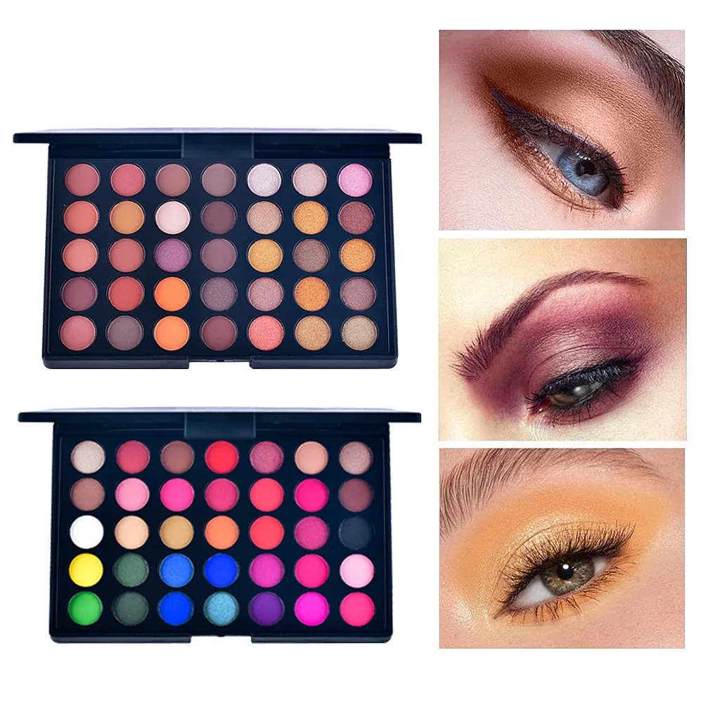 35 Colors Eyeshadow Palette Matte Glitter EyeShadow Shimmer Eye Shadows Women Smoky Color Pro Cosmetic Makeup Tool ##
35 Colors Eyeshadow Palette Matte Glitter EyeShadow Shimmer Eye Shadows Women Smoky Color Pro Cosmetic Makeup Tool ##