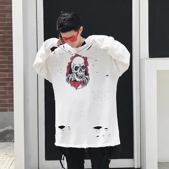 2018 Korean Style Men Fashion Trend Hip Hop Style Coats Loose Cotton Printing Hoodies Casual Holes White Sweatshirts Size M-2XL
2018 Korean Style Men Fashion Trend Hip Hop Style Coats Loose Cotton Printing Hoodies Casual Holes White Sweatshirts Size M-2XL