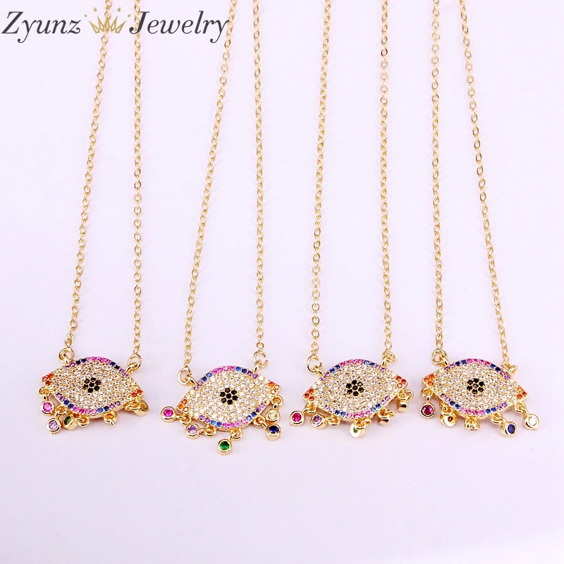 5PCS, Multi Eye Pendant Necklaces Fashion Zirconia Rainbow Gold Color Crystal Colorful CZ Women Jewelry
5PCS, Multi Eye Pendant Necklaces Fashion Zirconia Rainbow Gold Color Crystal Colorful CZ Women Jewelry