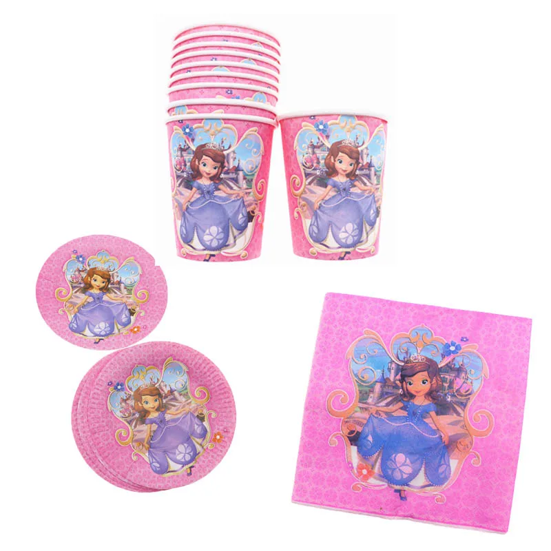 40pcs/lot Disposable tableware Cup Plate Napkins Princess Sophia birthday Wedding decoration supplies for baby shower
40pcs/lot Disposable tableware Cup Plate Napkins Princess Sophia birthday Wedding decoration supplies for baby shower