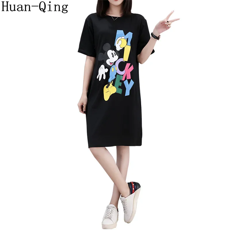 Women tshirt Summer Short Sleeve T-shirt Dress Black t shirt Plus Size Loose T shirt Mickey Letters Print Long t shirts tops 4XL
Women tshirt Summer Short Sleeve T-shirt Dress Black t shirt Plus Size Loose T shirt Mickey Letters Print Long t shirts tops 4XL