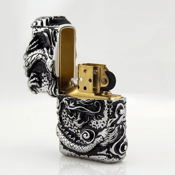Dragon 3D Carving Pure copper Cigarette Lighter Cigarettes Kerosene Flint Petrol Vintage Gasoline Lighter Oil Petrol Refillable
Dragon 3D Carving Pure copper Cigarette Lighter Cigarettes Kerosene Flint Petrol Vintage Gasoline Lighter Oil Petrol Refillable