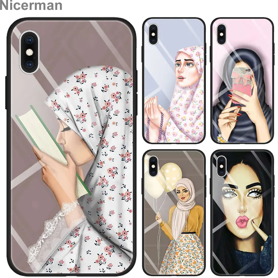 Muslim Islamic Gril Eyes Arabic Hijab Girl Tempered Glass Phone Case for Apple iPhone 7 8 Plus 6 6s Plus X XR XS MAX Glass Silic
Muslim Islamic Gril Eyes Arabic Hijab Girl Tempered Glass Phone Case for Apple iPhone 7 8 Plus 6 6s Plus X XR XS MAX Glass Silic