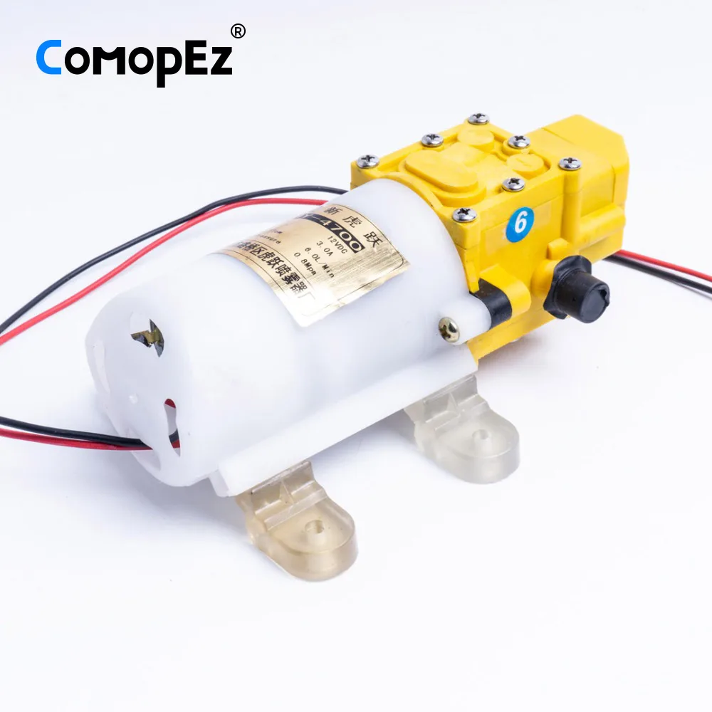 6L/Min DC 12V 3A Diaphragm Water Pump Small Safe High Pressure Self Priming Pump 4200r/min 0.8Mpa
6L/Min DC 12V 3A Diaphragm Water Pump Small Safe High Pressure Self Priming Pump 4200r/min 0.8Mpa