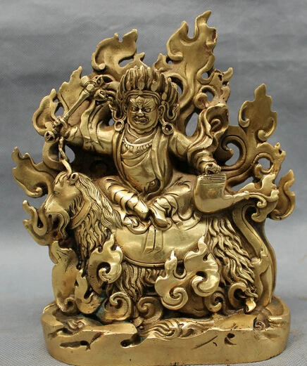 shitou 002502 8" Tibet Brass Buddhism Vajra Deity Mahakala Buddha Ride Wealth Sheep Statue
shitou 002502 8" Tibet Brass Buddhism Vajra Deity Mahakala Buddha Ride Wealth Sheep Statue