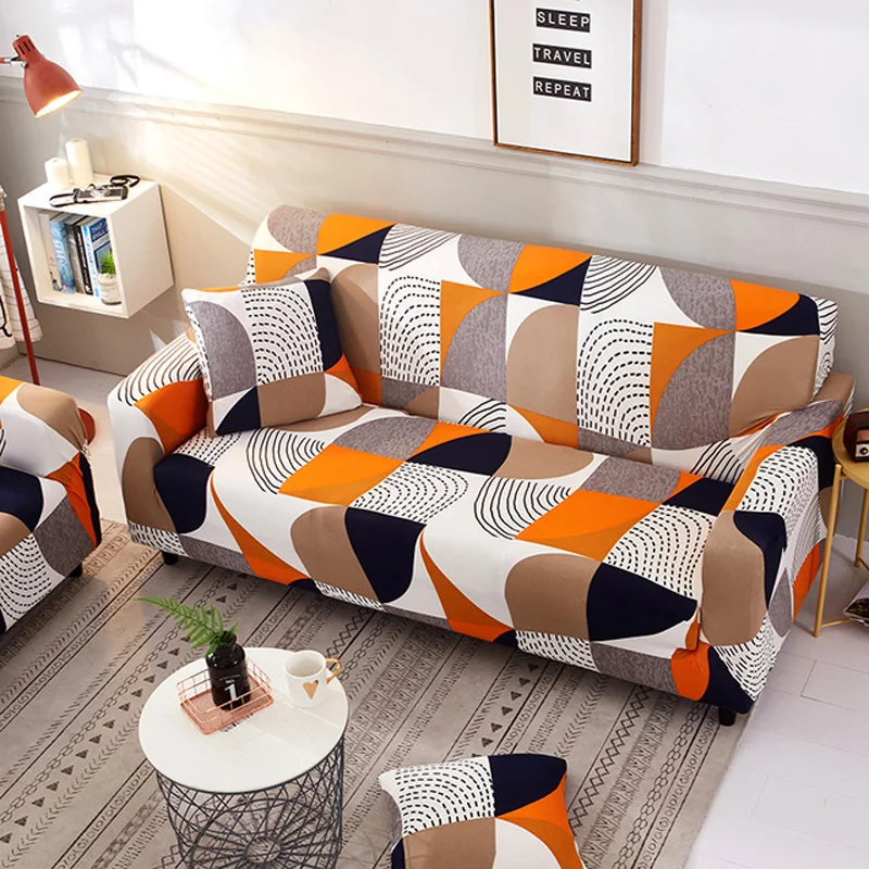 Эластичный универсальный чехол для дивана из спандекса 2 и 3 с геометрическим