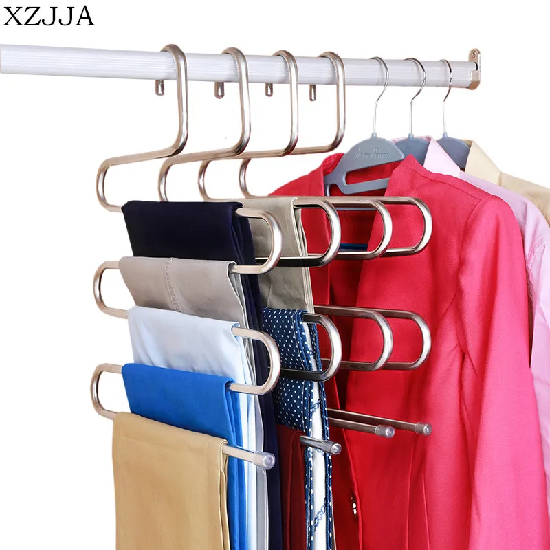 XZJJA Creative High Quality Multifunctional Multi-layers Rack S-Shape Stainless Steel Hangers Storage Holders For Organizer
XZJJA Creative High Quality Multifunctional Multi-layers Rack S-Shape Stainless Steel Hangers Storage Holders For Organizer
