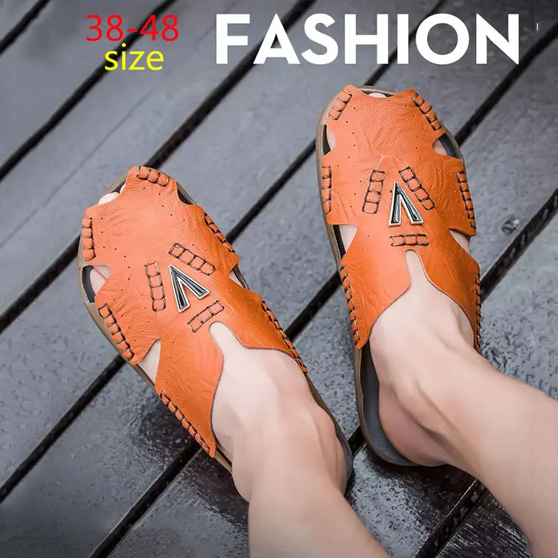 Mens Flip Flop Top Grain Leather Soft Cushion Footbed Sandals Black Brown Tan Size 38-48 Casual Sandals For Lazy Men Loafers
Mens Flip Flop Top Grain Leather Soft Cushion Footbed Sandals Black Brown Tan Size 38-48 Casual Sandals For Lazy Men Loafers