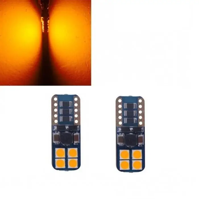 T10 led flood lighting CANBUS 4W Yellow Light 8-SMD 3030 LED Indicator Lamps Reading lamp License plate light 12V-24V (2 PCS)
T10 led flood lighting CANBUS 4W Yellow Light 8-SMD 3030 LED Indicator Lamps Reading lamp License plate light 12V-24V (2 PCS)