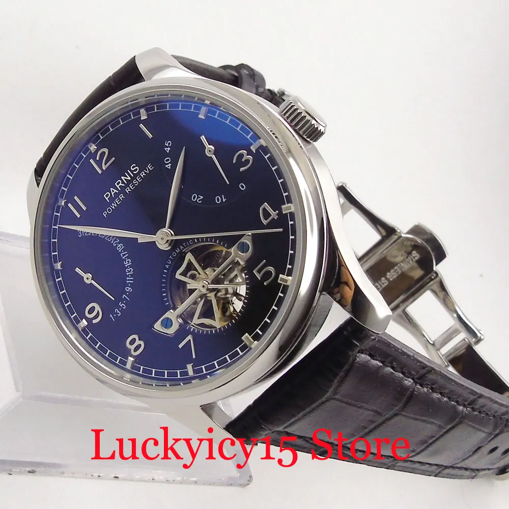 PARNIS Power Reserve Auto Date Adjustment 43mm Black Dial ST 2505 Automatic Movement Mechanical Men's Watch
PARNIS Power Reserve Auto Date Adjustment 43mm Black Dial ST 2505 Automatic Movement Mechanical Men's Watch