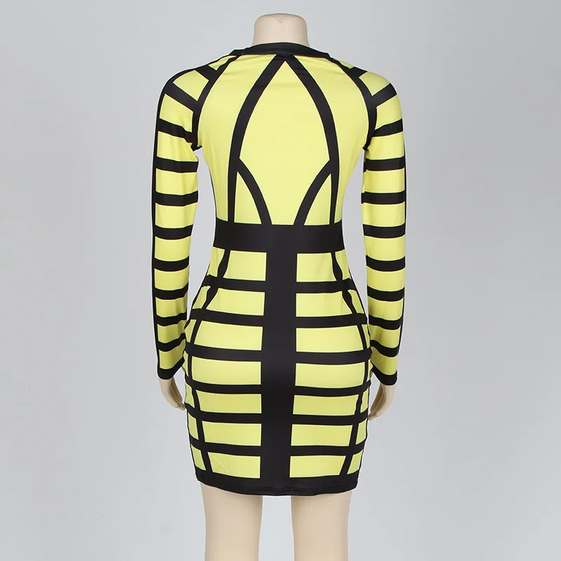 Kostlich Autumn 2017 Women O-Neck Long Sleeve Print Dress Mini Sexy Bodycon Women Dress Plus Size NightClub Wear Bandage Dress (22)